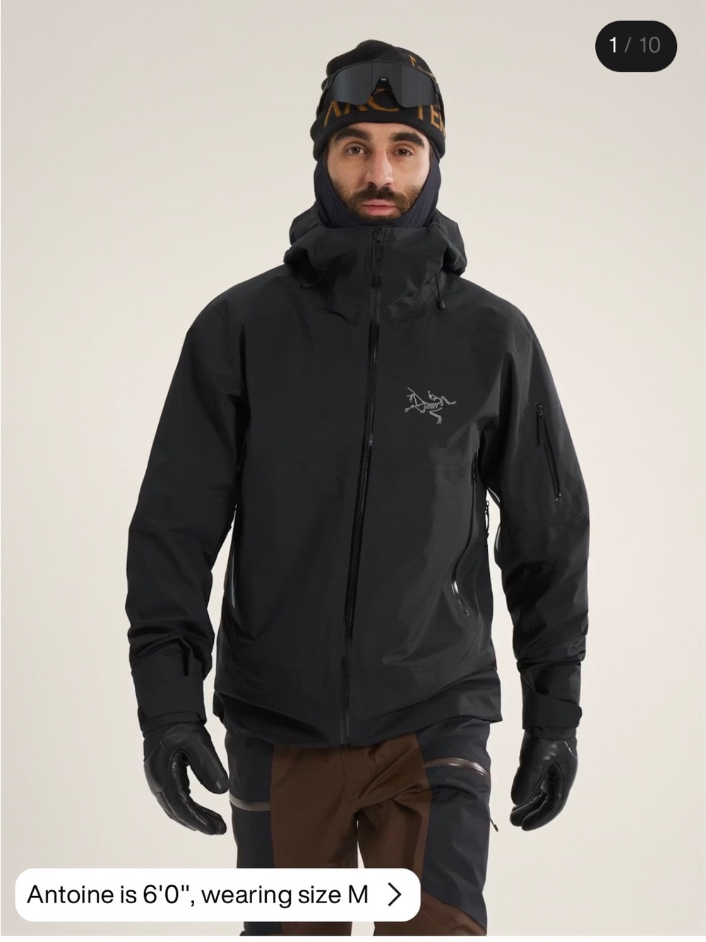 Arc'teryx Men's Black Ski Jacket with Hood